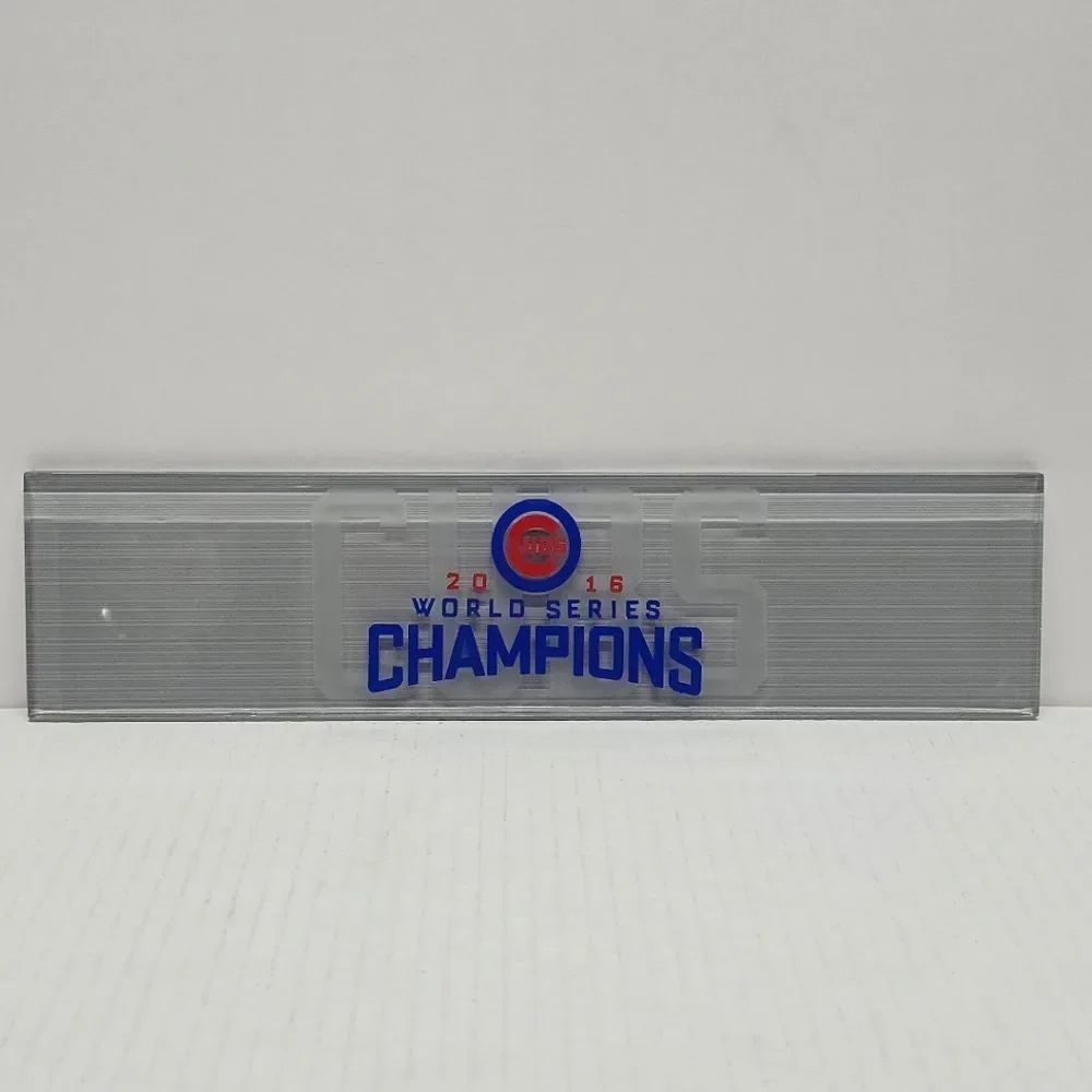 Chicago Cubs Champions 2016 World Series Glass Plaque